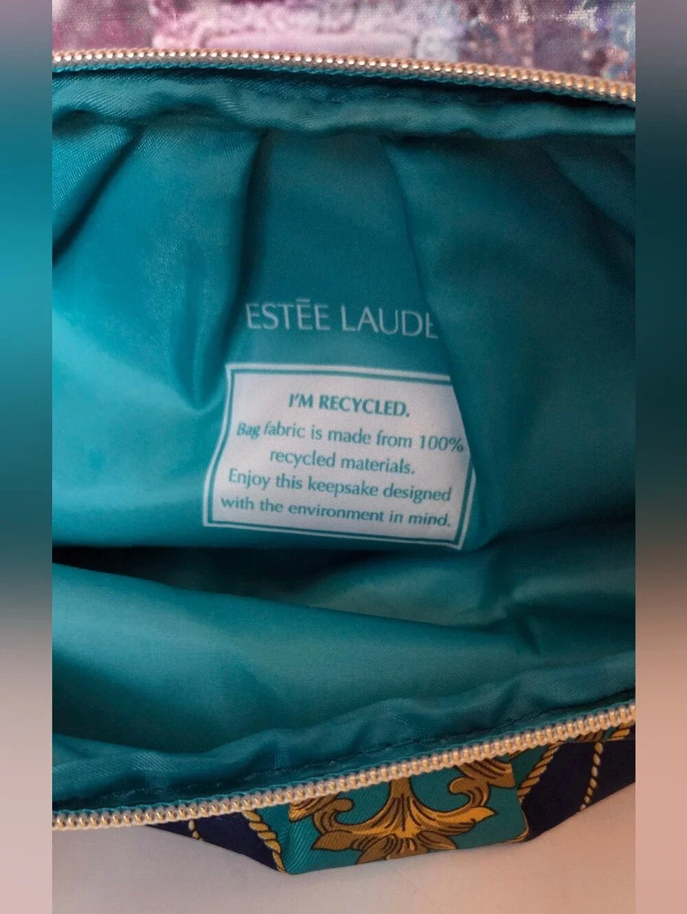 Estee Lauder Tassel Print Cosmetic Pouch NWT